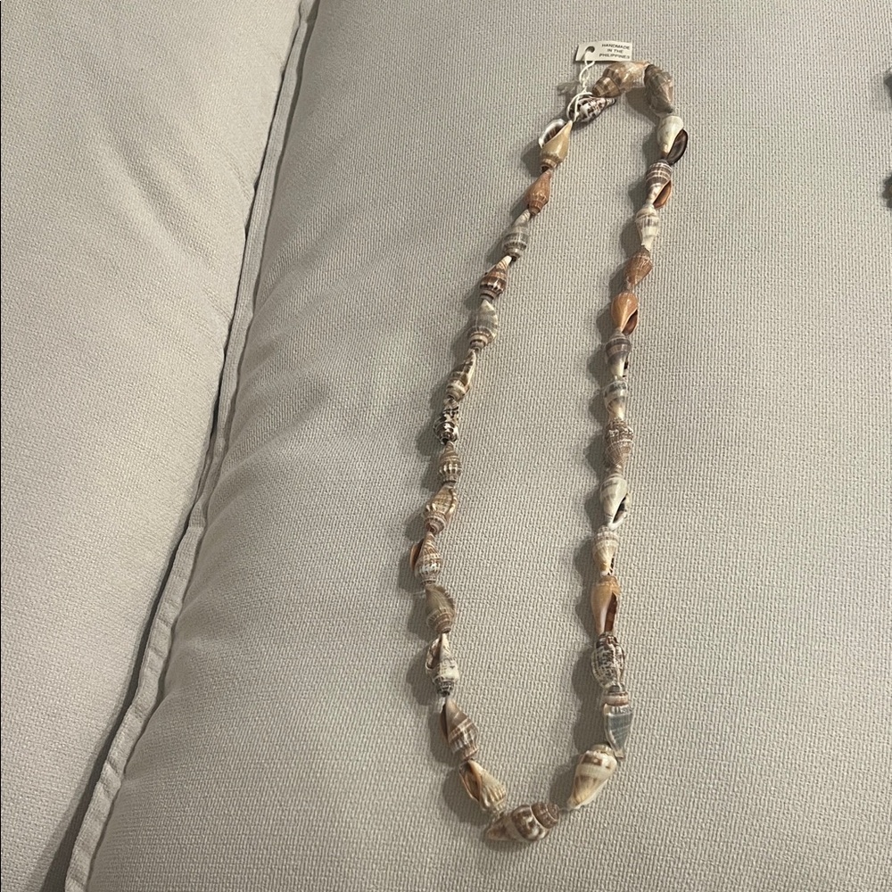 Seashell Conch Shell Marine Life Sea Beach Nude Tan Summer Long Necklace Jewelry
